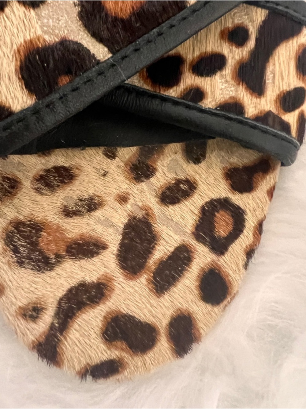 🔥🔥3/$25 J. CREW Calf Hair Leopard Print Slide 7.5 FLAWED - Picture 6 of 10